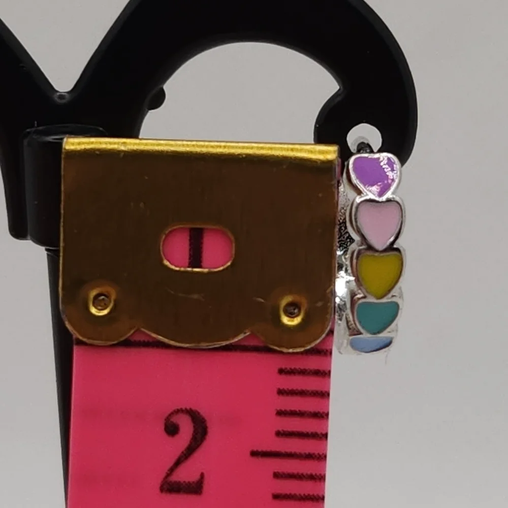 Rainbow heart hoop earrings‎ (NWOT) - Picture 4 of 8